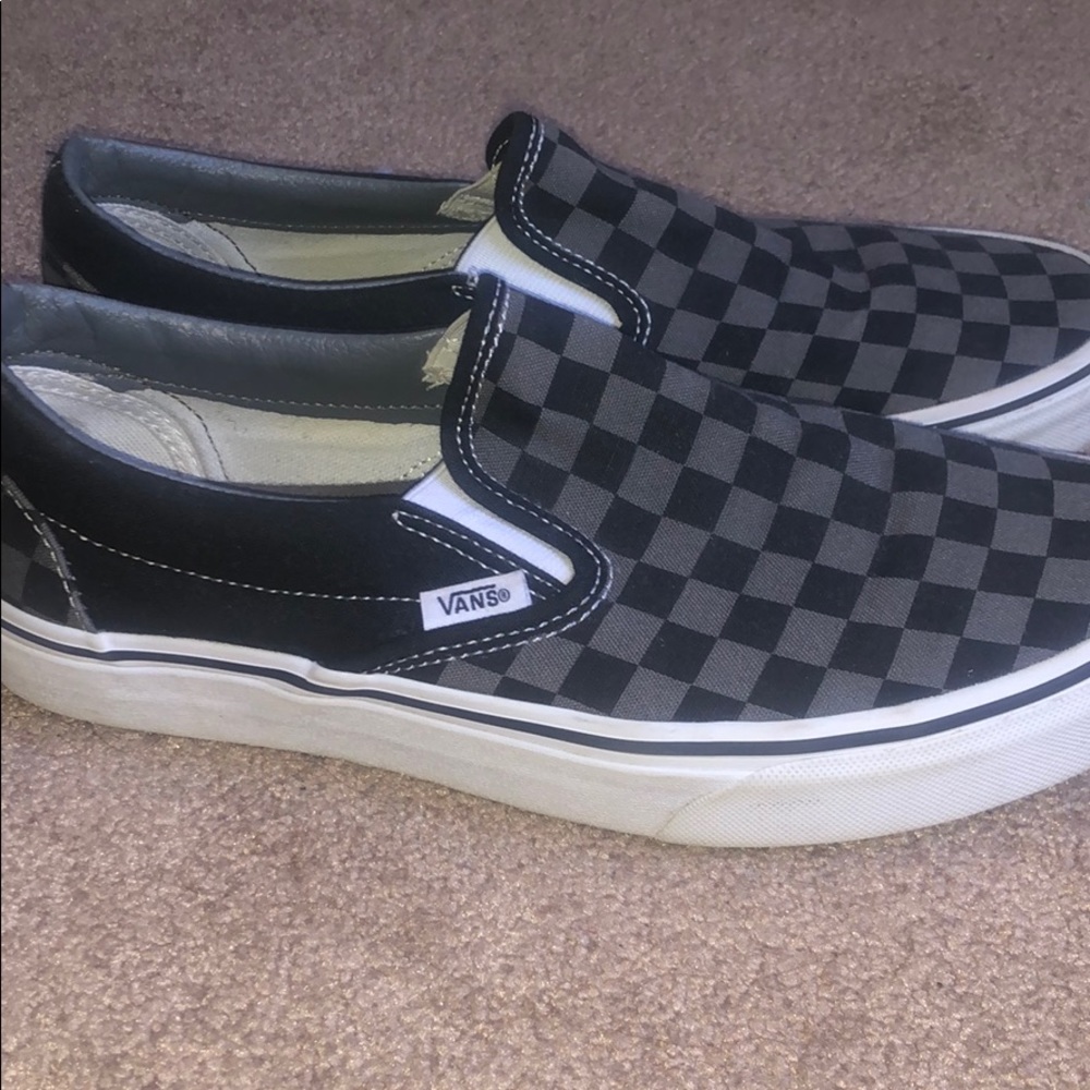 slip on checkered vans